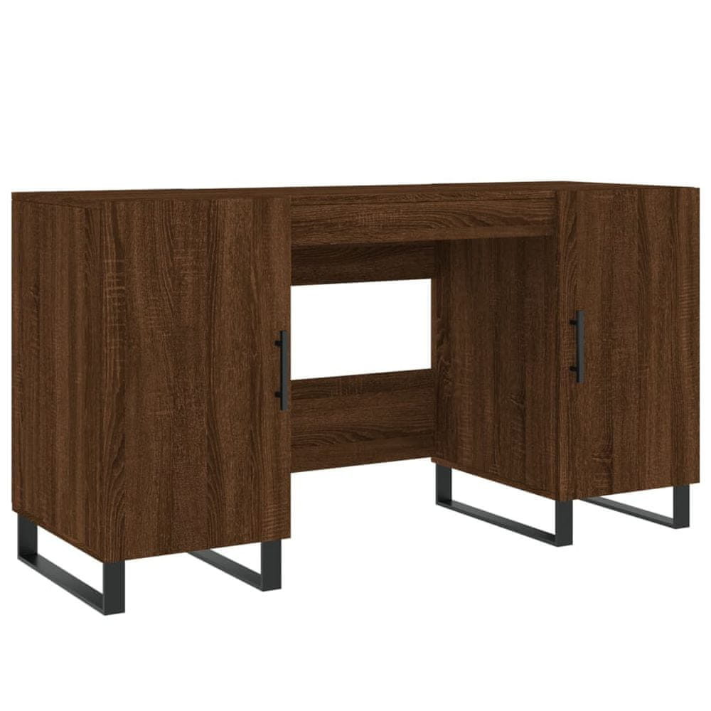 Vidaxl Stôl hnedý dub 140x50x75 cm kompozitné drevo
